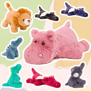 Delizioso Peluche Animale Morbido Ippopotamo Leone Elefante Dinosauro Drago Bambola Cuscino Soffice Regalo Bambini