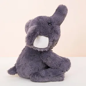 Simpatico peluche elefante grigio, morbida bambola animale di peluche per bambini e giochi.