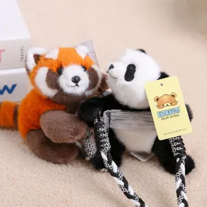 Plush toy phone holder detail view, cute animal design with secure strap for daily use.