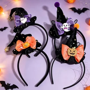 Halloween witch hat headband with ghost pumpkin cute party hair hoop festive photo props