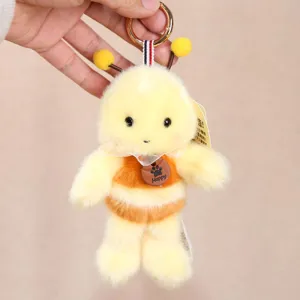 Portachiavi in peluche ape simpatico ciondolo borsa animale di peluche morbido per regalo