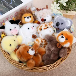Set di portachiavi in peluche animale carino, morbidi ciondoli di bambola per borse.