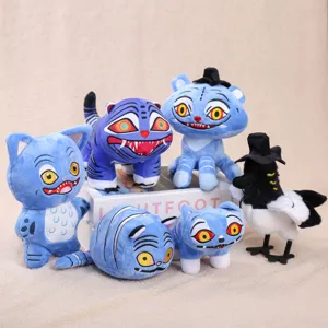 Cute blue tiger and bird plush toy set, detailed design for animation fans and collectors.