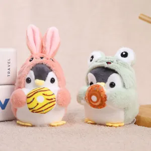 Simpatico ciondolo borsa pinguino di peluche, adorabile bambola animale portachiavi.