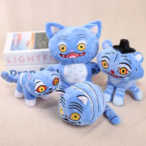 Cute blue monster plush toys set, soft stuffed cartoon animal dolls for kids gifts and decor.