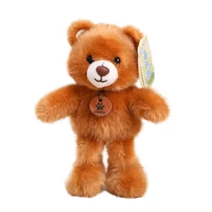 Simpatico ciondolo in peluche di orso marrone portachiavi, morbido ciondolo per borsa.