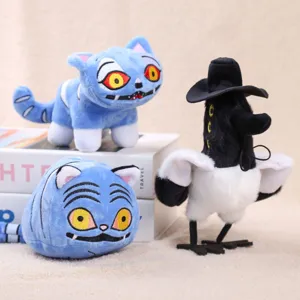 Cute animated cartoon plush toy set, soft stuffed tiger and bird doll figures for kids gift.