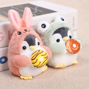 Simpatico ciondolo borsa pinguino in peluche, bambola di peluche cosplay coniglio rana regalo.