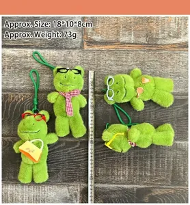 Llavero de felpa de rana verde animal de peluche lindo colgante de bolsa decorativo