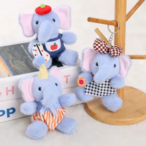 Niedlicher blauer Elefant Plüschtier Schlüsselanhänger Tasche Anhänger Puppe Geschenk