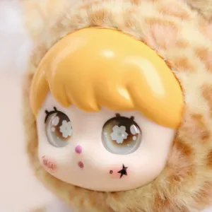 Cute leopard plush doll vinyl face pendant fluffy toy bag accessory charming decorative item