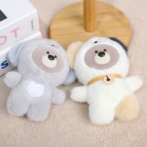 Cute vinyl plush bear pendant cute animal hanging ornament fluffy toy bag charm aesthetic decor
