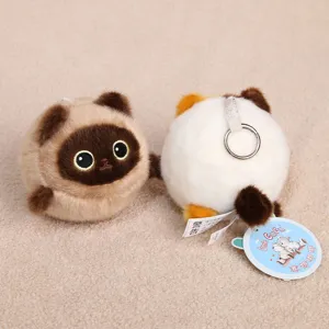 Llavero de peluche gato bola juguete suave colgante bolsa peluche suave detalle vista