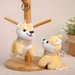 Cute Shiba Inu Plush Toy Keychain Cartoon Puppy Bag Pendant Decorative Scarf Doll