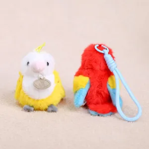 Plush bird keychain cute cartoon animal plushie doll bag pendant lovely gift accessory