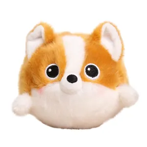 Llavero de peluche de corgi lindo pelota antiestrés suave animal de peluche muñeca colgante