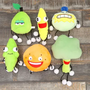 Niedliche lustige Obst Gemüse Plüschtiere Set, weiche Kuscheltiere für Kinder Dekoration.
