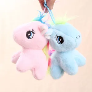 Cute cartoon colorful pony unicorn plush toy keychain cute backpack pendant accessory