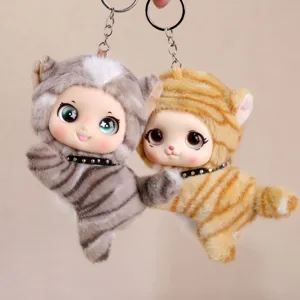 Cute vinyl plush doll keychain cartoon bag charm cute animal pendant toy accessory