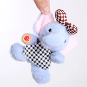 Süßer blauer Elefant Plüschtier Schlüsselanhänger, weiche Stofftier Tasche für Kinder.