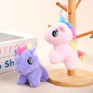 Cute cartoon colorful unicorn plush toy doll pendant keychain handbag accessory gifts