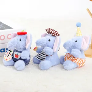 Niedlicher blauer Elefant Pluesch Schluesselanhänger Set, kreative Tasche Anhänger für Kinder.