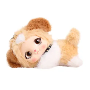 Cute vinyl plush doll keychain, fluffy animal pendant for cute backpack decoration and keys.