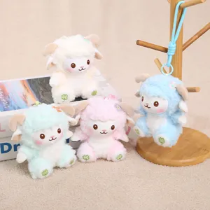 Coloré mignon petit mouton peluche porte-clés pendentif pour décoration de sac.