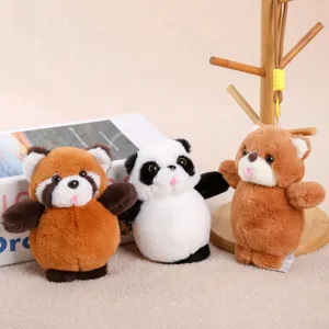 Cute plush toy pendant set, soft stuffed animal doll keychain for kids gifts.