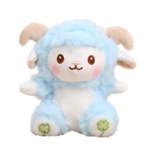 Mignon pendentif en peluche bélier bleu mouton duveteux porte-clés sac charme doux