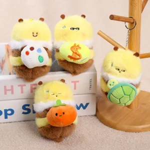 Carino peluche piccola ape portachiavi ciondolo cartone animato zaino decorazione giocattolo