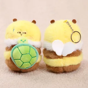 Simpatico portachiavi peluche ape tartaruga ciondolo borsa morbido giocattolo regalo dolce.