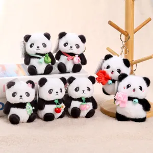 Leuke pluche panda sleutelhanger schattig gevuld dier tas hanger pluizig speelgoed cadeau.