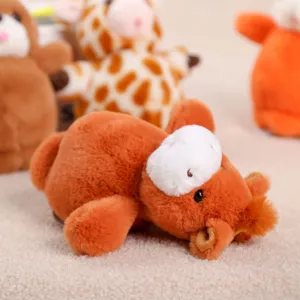 Cute mini plush toy detail view, soft bean bag stuffed doll, sweet gift for kids.