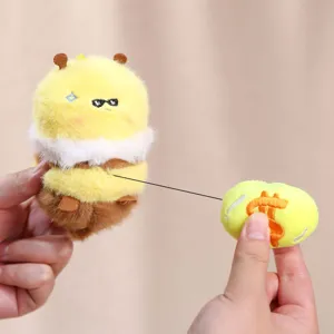Simpatico ciondolo in peluche ape con cordino, morbido accessorio per borse e chiavi.