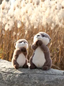 Cute praying otter plush toy soft animal stuffed doll kids birthday gift room decor