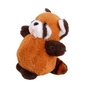 Cute red panda plush toy stuffed animal doll fluffy keychain pendant for kids gift cute