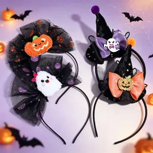 Halloween witch hat ghost pumpkin headband party cute costume hair accessories detail view