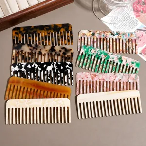 Cellulose Acetate Wide Tooth Hair Comb Tortoise Shell Anti-Static Detangling Comb For Women Long Curly Hair Styling Beauty Tool