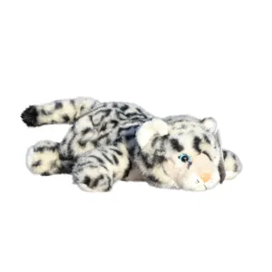 Lindo simulacion leopardo de las nieves peluche juguete acostado animal suave regalo