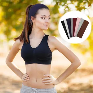 Effen yoga hoofdband voor vrouwen, elastische sport fitness haarband, zweetabsorberend.