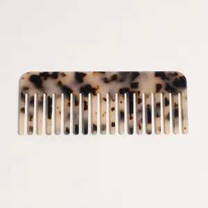 Tortoiseshell acetate wide tooth comb for women long hair detangling anti-static hair styling tool