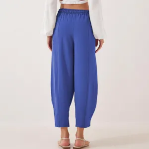 Women's casual high-waist loose cropped pants straight leg trousers summer fashion basic style