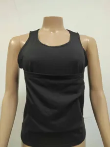 Close-up detail of the black multifunctional baby carrier tank top with double layer front pocket.