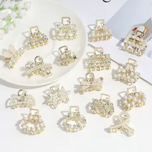 Elegante Mini Legierung Haarklammern Mit Künstlicher Perle Und Strass Kleine Haarklammern Für Damen Tägliche Haarschmuck