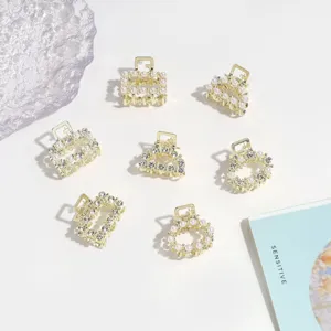 Elegantes Legierung Mini Haarklammern Set mit Perlen und Strasssteinen für schöne Frisuren.
