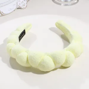 Soft yellow cloud headband fluffy makeup hair hoop cute braided hair accessory for wash face