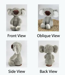 Cute grey koala plush toy soft stuffed animal doll birthday gift for kids and girls.