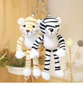 Süßer Tiger Plüsch Schlüsselanhänger weiches Stoff Tier Spielzeug Rucksack Deko Anhänger