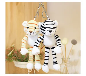 Niedlicher Plüsch Tiger Schlüsselanhänger Stofftier Rucksack Anhänger weiches Tier Spielzeug.